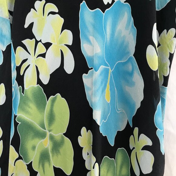 VTG Hilo Hattie Hawaiian maxi dress women S silk ruffle Hibiscus tropical island - Picture 4 of 9